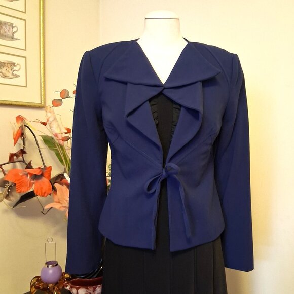 NWOT mac & jac Women’s Unique Designed Quality Lined Blazer Blue Jacket M 8 - Picture 3 of 11